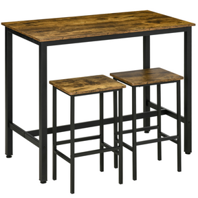 Rustic brown industrial bar set