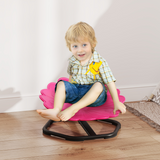 Kids Sensory Spinning Chair with 360° Swivel & Steel Base – Flower-Shaped Seat for Ages 3-6, Pink and Black