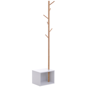 HOMCOM coat rack with storage bench