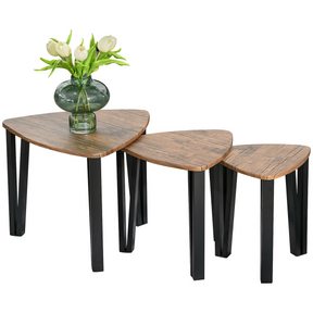 Walnut stackable coffee table set