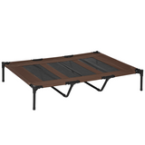 Pawhut Elevated Dog Bed with Breathable Oxford Fabric & Storage Bag – Portable Raised Pet Cot, Brown