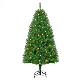 HOMCOM 5ft pre-lit Christmas tree warm white LEDs