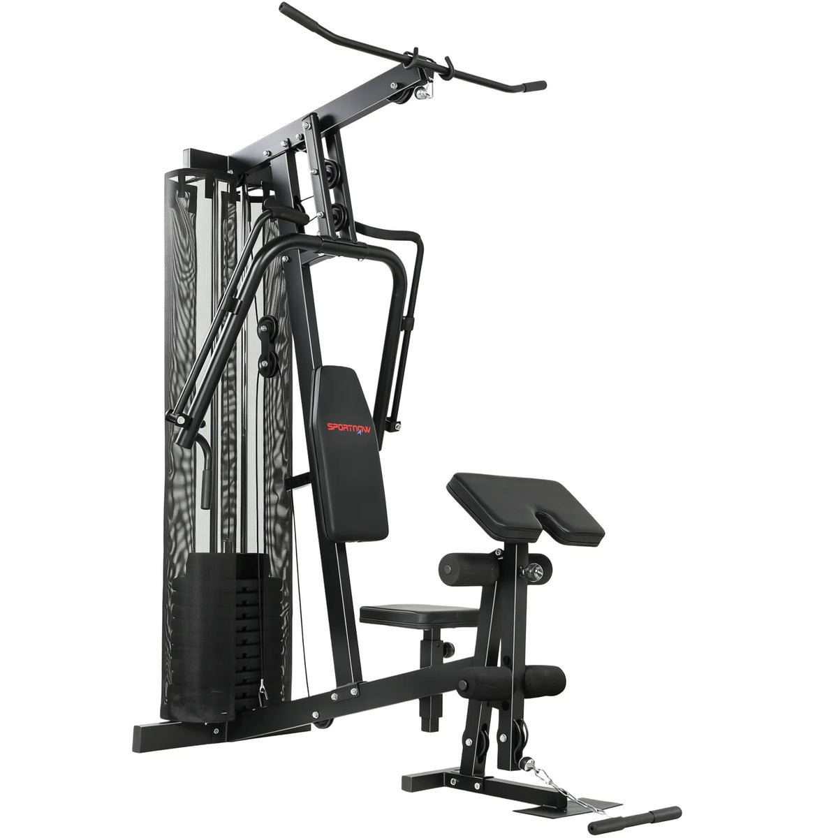 SPORTNOW Multi Gym with 45kg Weight Stack, Adjustable Seat & Backrest – All-in-One Home Gym Machine