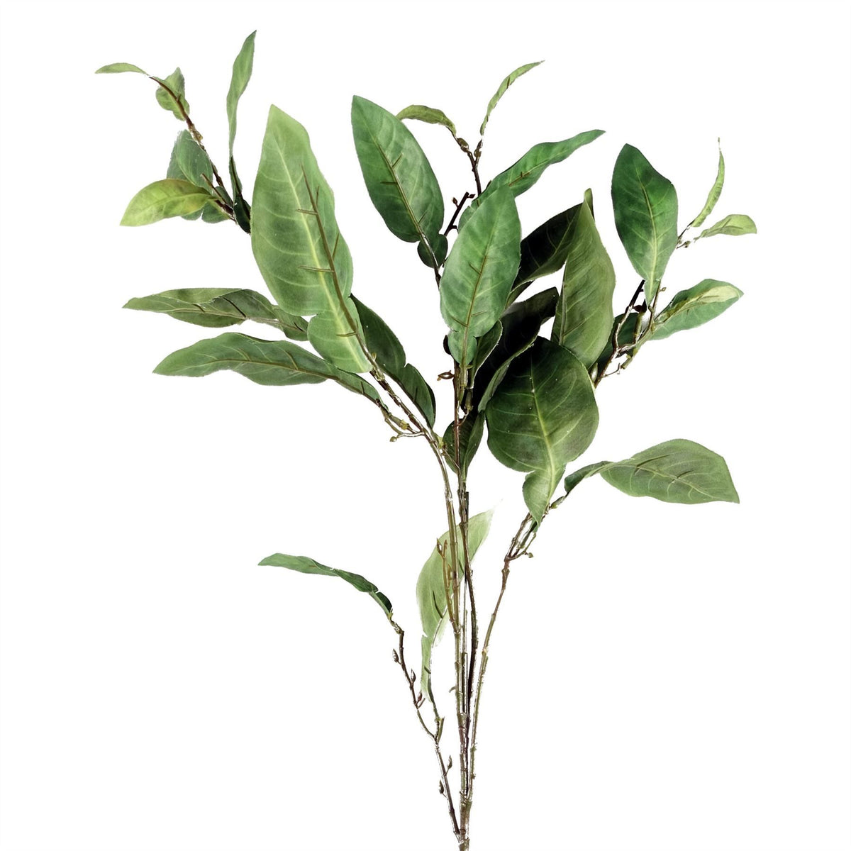 Leaf Large Artificial Ficus Foliage Branch with Printed Silk Leaves and Wired Stem – 90cm Home Decor
