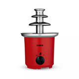 Tower Chocolate Fountain, 90W 3-Tier Electric Fountain with Heated Base – Party Dipping Fun, Red (T19051RD)