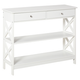 HOMCOM Console Table with 2 Drawers and Open Shelves – Hallway Side Desk, White