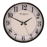 Widdop 31cm Slim Line Wall Clock with White Dial and Matt Black Border – Modern Round Home or Office Decor