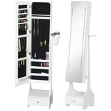 Freestanding LED mirror jewellery armoire