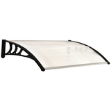 Outsunny Clear Polycarbonate Curved Awning with Black Bracket, 120cm – Door & Window Canopy, UV Protection