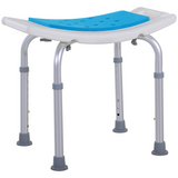 HOMCOM Adjustable Aluminium Shower Stool with Non-Slip Feet and Drainage Holes – Bathroom Seat, 136kg Load