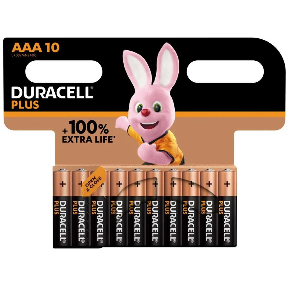 Duracell Plus MN2400 AAA Alkaline Batteries, Pack of 10 – Long Lasting Power for Everyday Devices