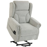 HOMCOM Riser Recliner Chair with Massage and Heat – Chenille Electric Power Lift Armchair, Light Grey