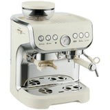 HOMCOM 15 Bar Espresso Coffee Machine with Adjustable Grinder, Steam Wand and Accessories – Cream White