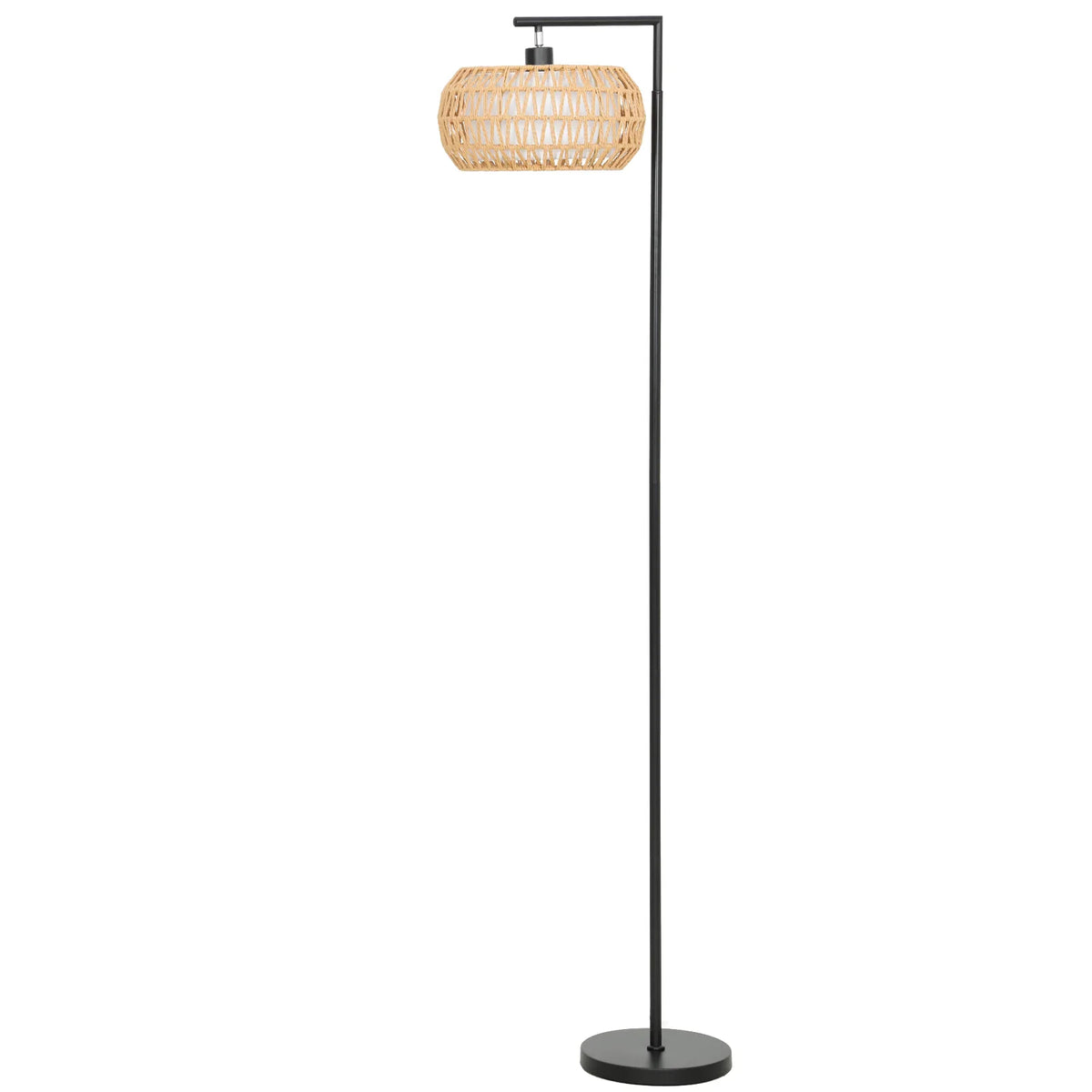 HOMCOM Boho Dimmable LED Floor Lamp with Remote Control – Adjustable Colour Temperature, Double Shade, Black