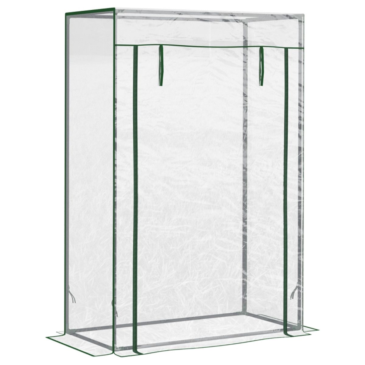 Mini Walk-in Greenhouse with Galvanised Steel Frame & Zipped Roll-up Door – Tall Narrow Plant Shelter