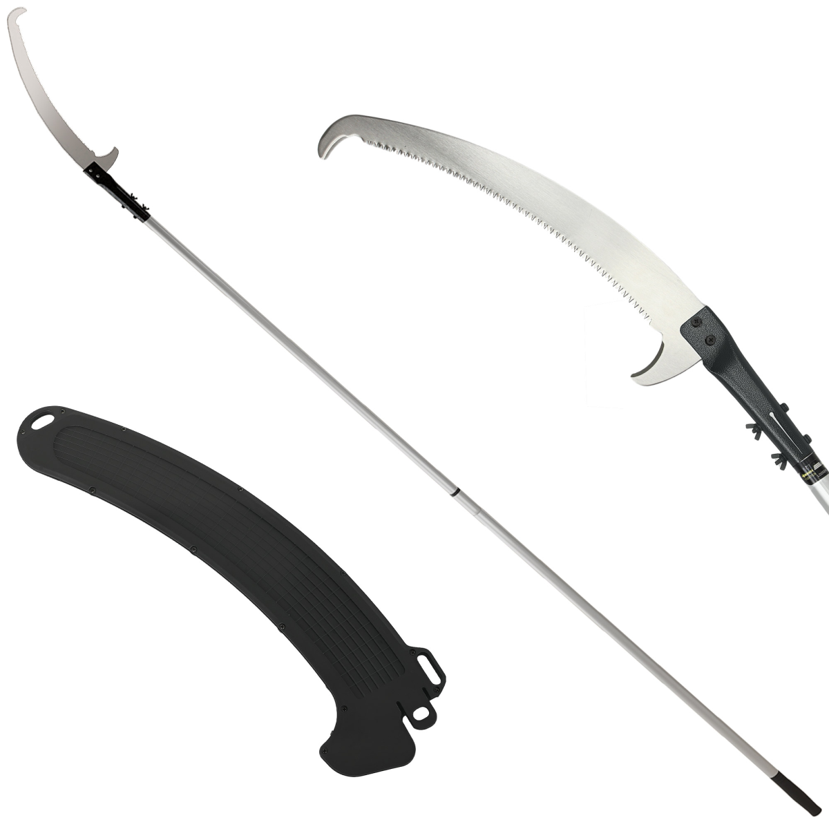 Outsunny 1.8–2.9m Telescopic Tree Pruner with Saw – Long Reach Tree Lopper with Aluminium Pole, Silver & Black