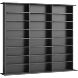 HOMCOM Media Storage Tower for 1032 CDs or 594 DVDs with 18 Adjustable Shelves – Blu-ray Display Shelf, Black