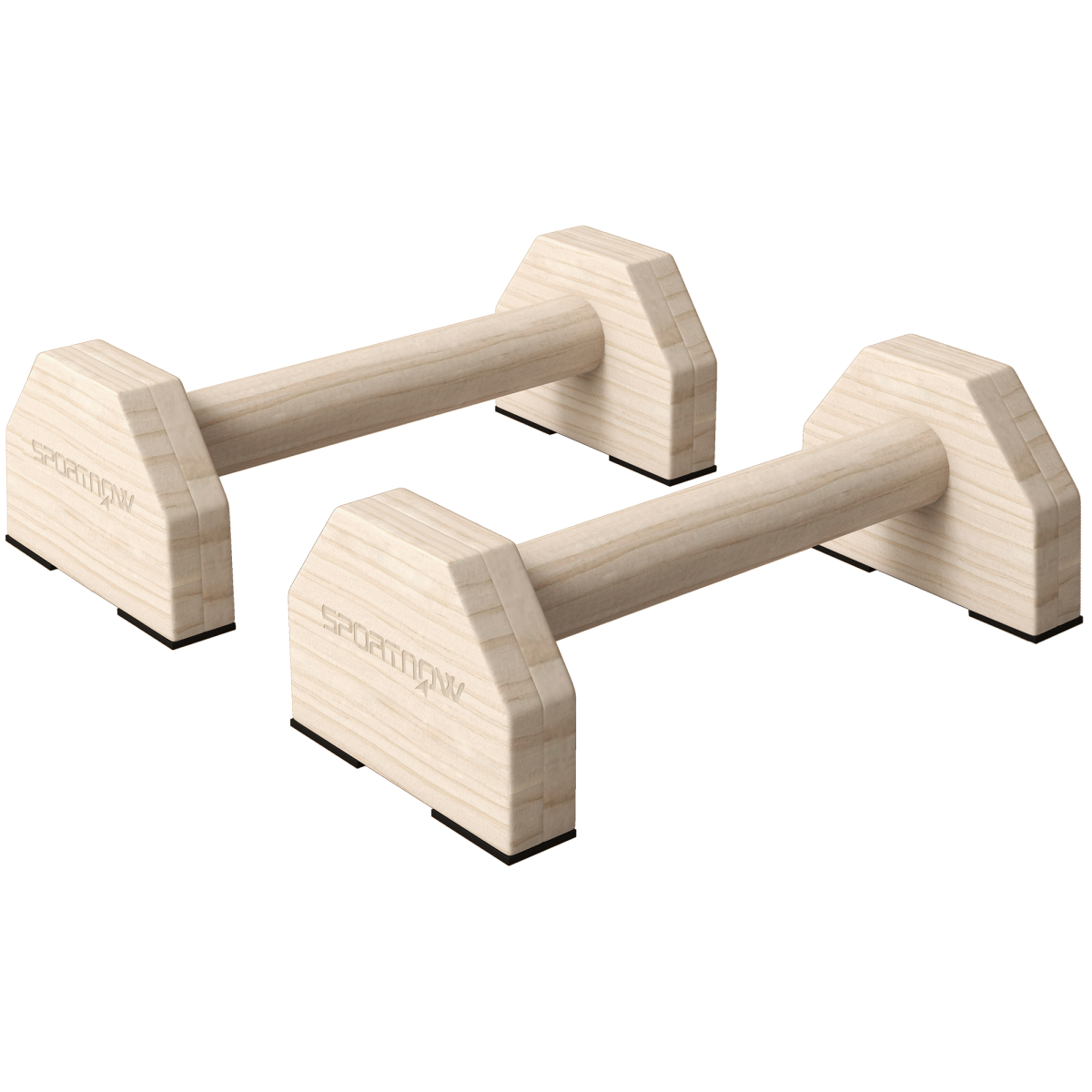 SPORTNOW Wooden Parallettes Push Up Bars with Non-Slip Base, 120kg Capacity – Calisthenics Home Gym Equipment