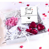 Aye Do Gifts Best Friend Mini Gift Hamper with Silver Heart Charm Bracelet, Chocolates & Dried Flowers