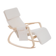 Cream white rocking recliner armchair with footrest