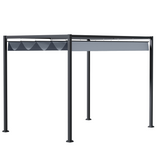 Outsunny 4 x 3m Metal Pergola with Retractable UV-Resistant Canopy – Patio Sun Shelter Gazebo, Grey