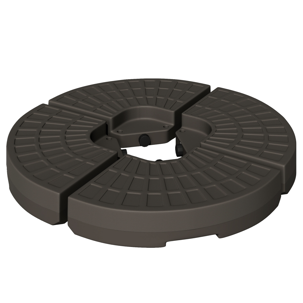 4-Piece Cantilever Offset Umbrella Base Set, Water & Sand Fillable HDPE – Connecting Parasol Stand