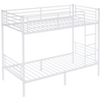 White metal single bunk bed