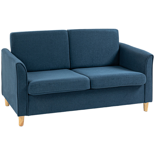 HOMCOM blue linen 2 seater loveseat