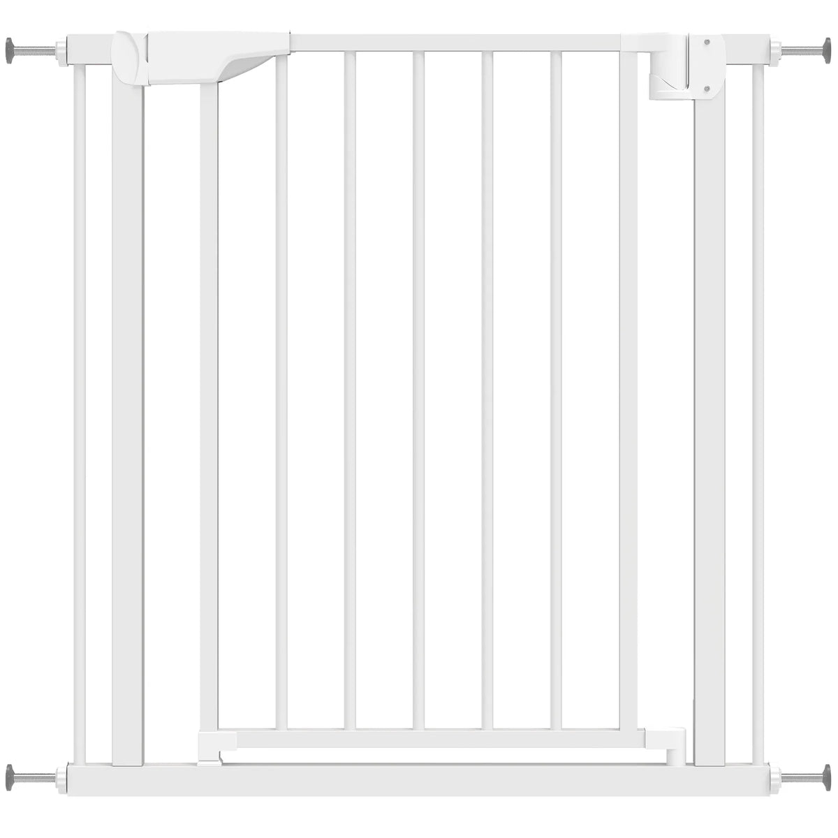 PawHut Pressure-Fit Baby and Pet Safety Gate, 76–81 cm, Two-Way Opening with One-Hand Release