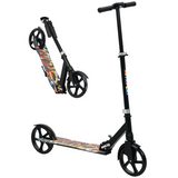 AIYAPLAY Foldable Kids Kick Scooter with 4-Level Adjustable Handlebar & Rear Brake – Ages 6-12, Black