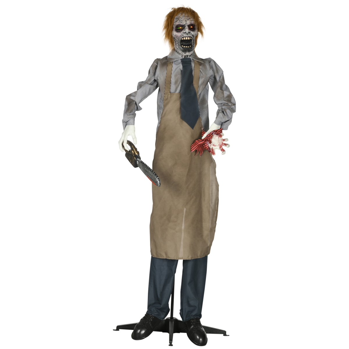 HOMCOM Life Size Animatronic Chainsaw Halloween Decoration with Motion Sensor & Sounds – Khaki