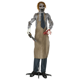 HOMCOM Life Size Animatronic Chainsaw Halloween Decoration with Motion Sensor & Sounds – Khaki