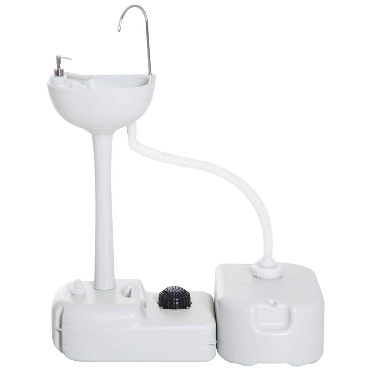 Outsunny Portable Hand Wash Sink with Foot Pump, Soap Dispenser & Towel Holder – Camping Water Tank, 24L Recovery Tank