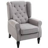 Grey retro wingback accent armchair