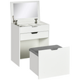 White dressing table set with stool