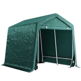 Outsunny 8 x 6.5 ft Portable Garden Storage Shed with Double Roll-up Zipper Door – Waterproof Bike Tent, Green