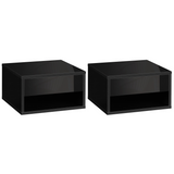 Black floating bedside tables