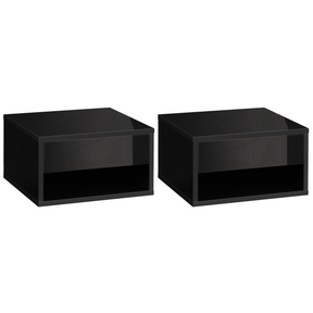 Black floating bedside tables