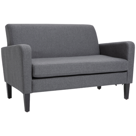 HOMCOM grey curved loveseat