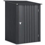 Outsunny 3.3 x 3.4ft Lean-To Galvanised Steel Garden Shed with Lockable Door, Dark Grey