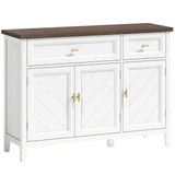 HOMCOM Modern Sideboard with 3 Doors, 2 Drawers and Adjustable Shelves – Buffet Storage Cabinet, White