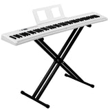 88 Key Folding Digital Piano with Semi-Weighted Keys, Bluetooth MIDI & Stand – Portable Keyboard, White
