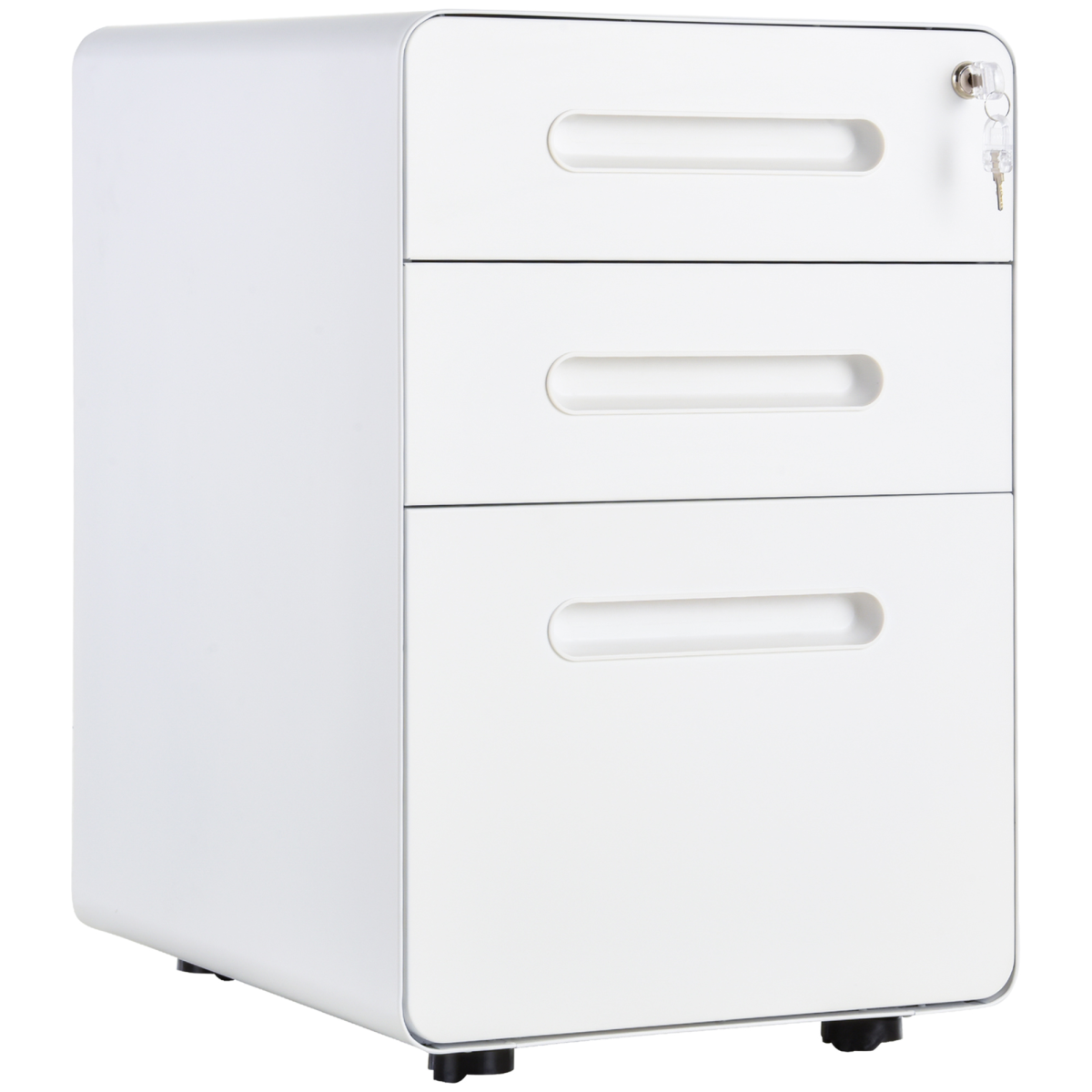 White mobile filing cabinet