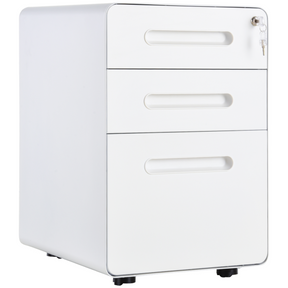 White mobile filing cabinet