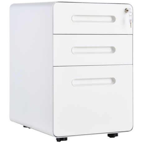 White mobile filing cabinet