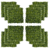 Outsunny 12 Piece Artificial Milan Grass Boxwood Wall Panels, 50 x 50cm – Weather Resistant Fence Screen, 3m²