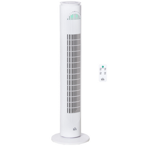 HOMCOM white tower fan with remote