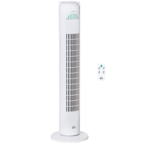 HOMCOM white tower fan with remote