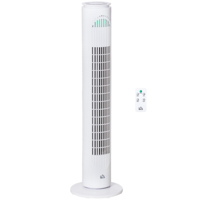 HOMCOM white tower fan with remote