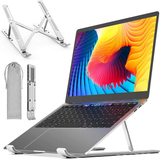DYZI Foldable Aluminium Laptop Stand with Ventilation, 7 Height Settings – For 10–15.6 Inch Laptops & Tablets